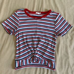 Multicolored cropped T